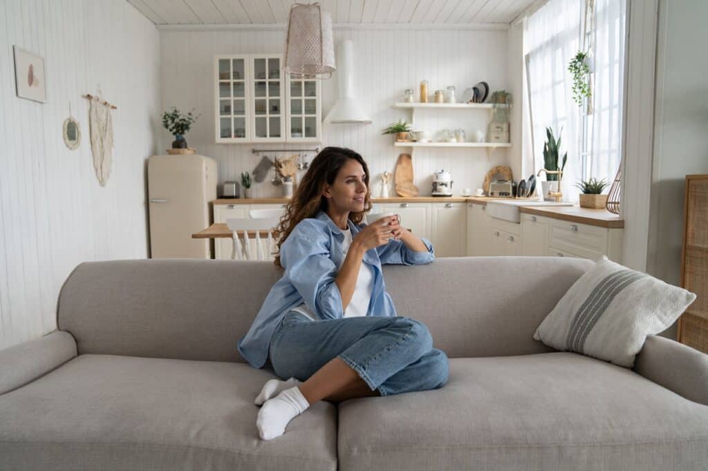 woman relaxing at home