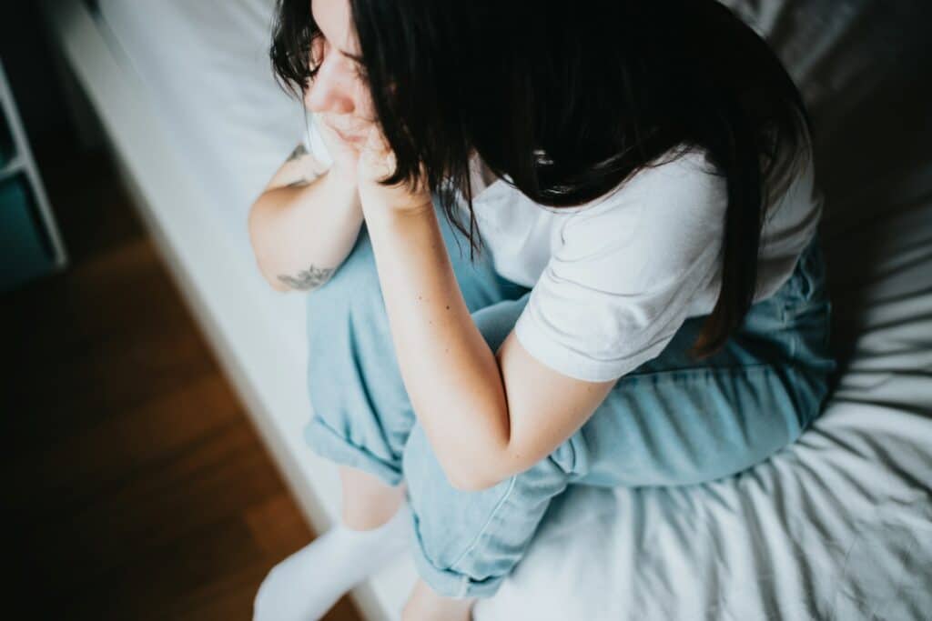 woman in pain